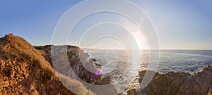 beautiful panoramic view, beach, comet point Oaxaca Mexico