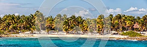 Beautiful panoramic view of a beach in Mexico