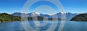 Beautiful panoramic view of Chilean fjords.