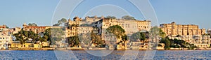 Beautiful panoramic view of City Palace in Udaipur