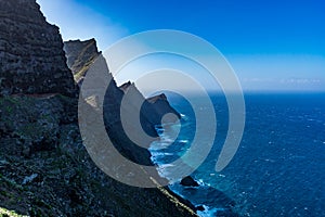 Beautiful panoramic view of Grand Canary (Gran Canaria) coastline landscape from Mirador de Balcon viewpoint photo