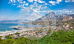 Beautiful panoramic view on harbor of Termini Imerese, Sicily