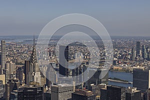 Beautiful panoramic view over Manhattan on bright day. New York. USA.