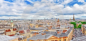 Beautiful panoramic view of Paris .