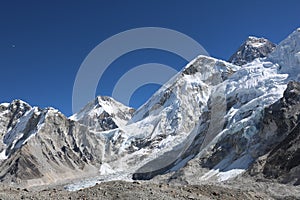 Beautiful panoramic view of snow covered Mountain in Nepal