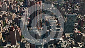 Beautiful panoramic view of streets and skyscrapers of Manhattan on summer day. New York. USA.