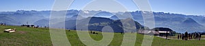 Beautiful panoramic view of the Swiss Alps seen from Rigi Peak