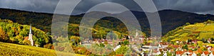 Beautiful panoramic view to Andlau, France