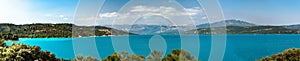 Beautiful panoramic view to the Verdon lake, Provence, France