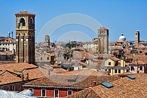 Beautiful panoramic view of Venice, Italy