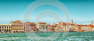 Beautiful panoramic view of Venice from the water