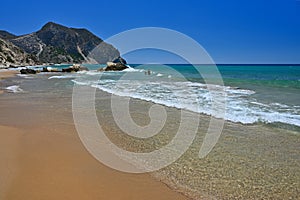Beautiful Paradise beach in Greece island Kos - Kefalos. Summer concept for vacation/holiday. Natural colorful background. photo