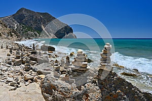 Beautiful Paradise beach in Greece island Kos - Kefalos. Summer concept for vacation/holiday. Natural colorful background.