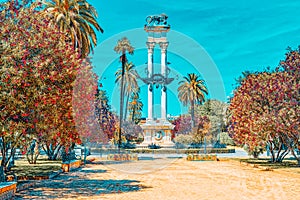 Beautiful park in the center of Seville - Prado de San Sebastian photo