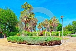 Beautiful park in the center of Seville - Prado de San Sebastian photo