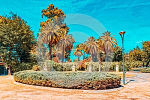 Beautiful park in the center of Seville - Prado de San Sebastian photo