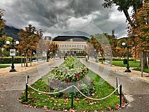 Beautiful park of the Congress centre and Theaterhouse in Bad Ischl, Austria