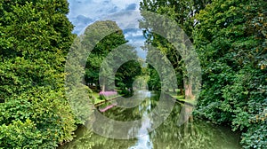 Beautiful park of Minnewaterpark in Brugge