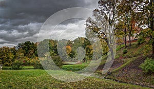 Beautiful park near renaissance Panemune castle