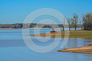 Beautiful park view of Enid Lake in George Payne Cossar State Park at Oakland, Yalobusha County, Mississippi