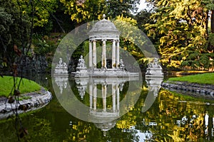 The beautiful Park of Villa Pallavicini, in Genua, Italy. Chines