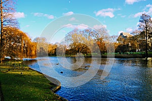 Beautiful parks in London. Regents Park, St. James PArk