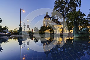 The beautiful Pasadena City Hall near Los Angeles, California