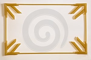 Beautiful pasta frame design on white paper