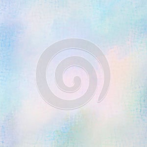 Beautiful pastel blue watercolor texture with line pattern and soft pink empty center. Light nirvana paint gradient paint