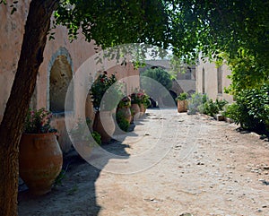 Beautiful path in Monastery Arkadi , Crete Moni Arkadiou