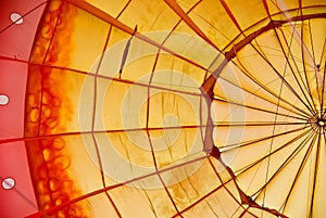 A beautiful pattern inside a hot air balloon