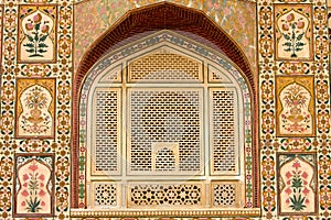 Beautiful pattern on the palace wall, Jaipur, India