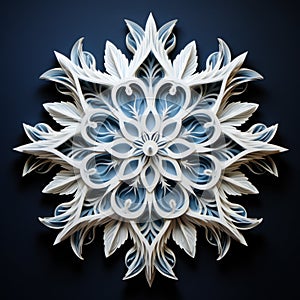 Beautiful patterned volumetric paper snowflake.