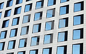 The beautiful patterns formed by windows on modern buildings in the CBD.