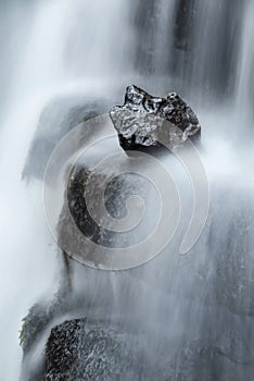 Beautiful peaceful landscape image of Aysgarth Falls in Yorkshire Dales in England during Winter morning