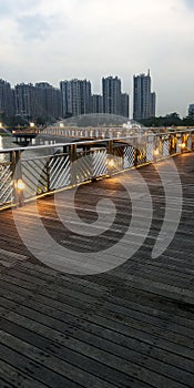 A beautiful peacefully bridge at Meikarta Indoneisa