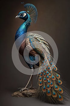 Beautiful Peacock Close Up. Colorful and Vibrant Animal.