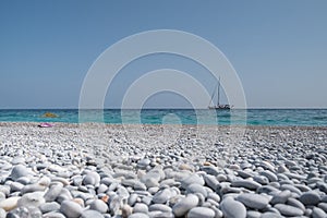 Beautiful pebble beach.