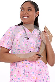 Beautiful Pediatric Nurse In Scrubs