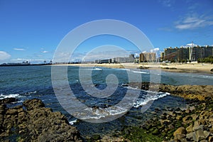 Perpective View to Matosinhos beach  Porto-Portugal photo