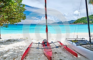 Beautiful Petite Anse beach at Seychelles