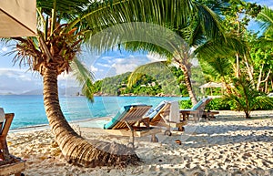 Beautiful Petite Anse beach at Seychelles