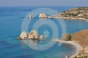 The beautiful Petra tou Romiou Beach Pafos in Cyprus