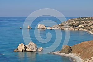 The beautiful Petra tou Romiou Beach Pafos in Cyprus