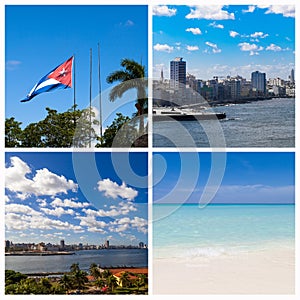 Beautiful photo collage from Havana in Cuba