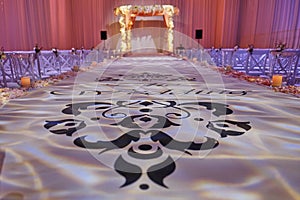 Beautiful photo of the Jewish Hupa , wedding putdoor .