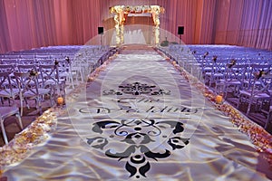 Beautiful photo of the Jewish Hupa , wedding putdoor .