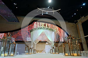 Beautiful photo of the Jewish Hupa , wedding putdoor .