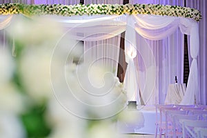 Beautiful photo of the Jewish Hupa , wedding putdoor .