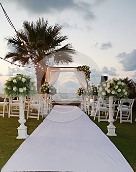 Beautiful photo of the Jewish Hupa , wedding putdoor